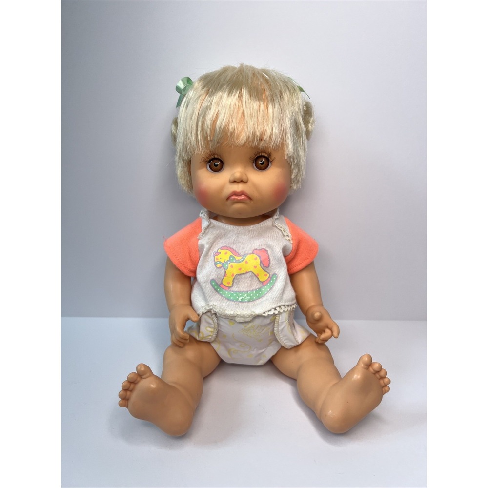 Vintage 1991 Galoob Baby Face Bathtub Baby Sad Baby Brooke #24 Complete Outfit